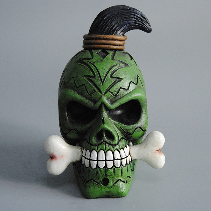 Wholesale Customized Halloween Ornament Skeleton Head Decoration Resin Accessories Halloween Resin Craft Gifts for Decor