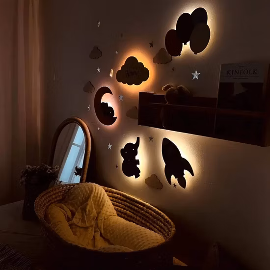 Holz Kinderzimmer Wand Dekor Licht Kinderzimmer Wandlampe Kinderzimmer Dekoration