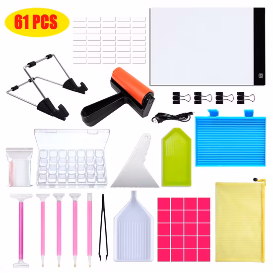 Zubehörset mit Diamant-Stickbox und Malstiften für Erwachsene in mehreren Größen für die Herstellung von Kunsthandwerk, DIY-Diamant-Malzubehör